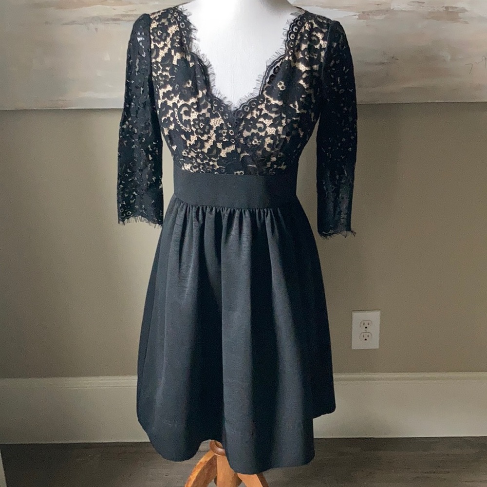 Eliza J black fancy dress with lace bodice